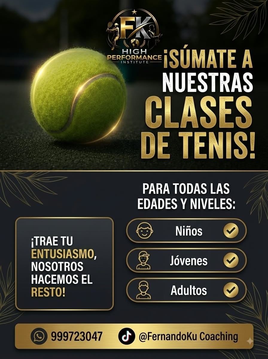 Arte promocional de clases de tenis