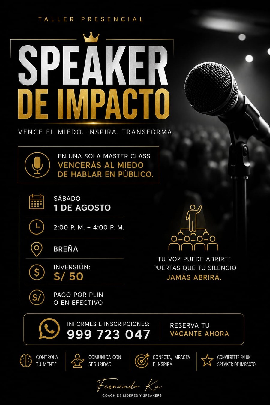 Pieza promocional Speaker de Impacto de Fernando Ku